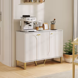 HOMCOM Sideboard with Adjustable Shelves & Doors for Living Room, White - Additional view 8