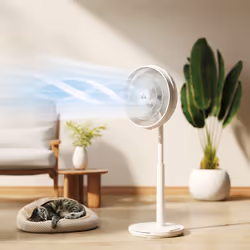 HOMCOM Pedestal Fan with Oscillating, Tilt, Adjustable Height, Timer, White