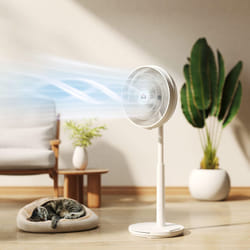 HOMCOM Pedestal Fan with Oscillating, Tilt, Adjustable Height, Timer, White