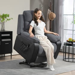 HOMCOM Power Lift Riser and Recliner Chair with Remote Control, Dark Grey