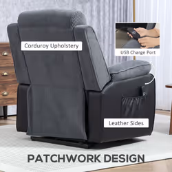 HOMCOM Power Lift Riser and Recliner Chair with Remote Control, Dark Grey - Additional view 6