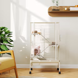 PawHut 4-Level Rolling Small Animal Cage, Rabbit Cage with 15cm Deep Bottom - Additional view 7