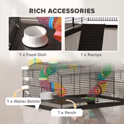 PawHut Hamster Cage with 31cm Deep Tray, Tube, 58 x 43 x 57cm - Additional view 6