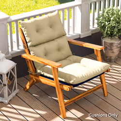 Outsunny Adirondack Chair Cushion Rocking Chair Cushion w/ Ties, Beige