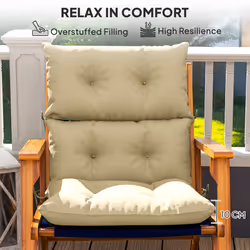 Outsunny Adirondack Chair Cushion Rocking Chair Cushion w/ Ties, Beige