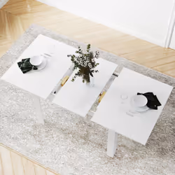 HOMCOM Extendable Dining Table, Seats 4-6 People, High Gloss White - Additional view 5