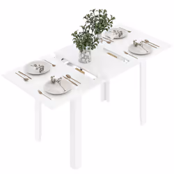 HOMCOM Extendable Dining Table, Seats 4-6 People, High Gloss White - Additional view 8