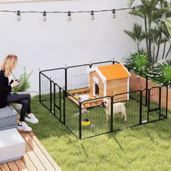 PawHut Dog Pen, 12-Panel Puppy Pen for Small Dogs, 60cm High