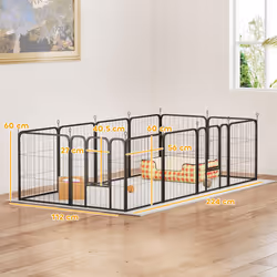 PawHut Dog Pen, 12-Panel Puppy Pen for Small Dogs, 60cm High