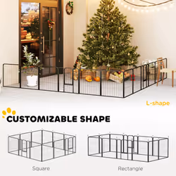 PawHut Dog Pen, 12-Panel Puppy Pen for Small Dogs, 60cm High
