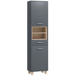 HOMCOM Bathroom Storage Unit with Open Shelves and Drawer