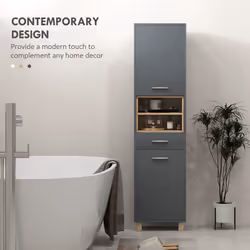 HOMCOM Bathroom Storage Unit with Open Shelves and Drawer - Additional view 4