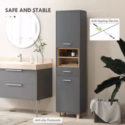 HOMCOM Bathroom Storage Unit with Open Shelves and Drawer - Additional view 5