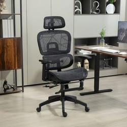 HOMCOM Ergonomic Office Chair Swivel Computer Chair with 3D Armrest Black