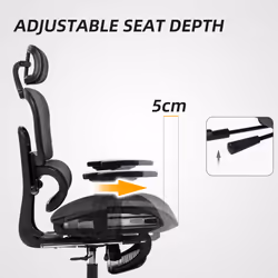 HOMCOM Ergonomic Office Chair Swivel Computer Chair with 3D Armrest Black - Additional view 6