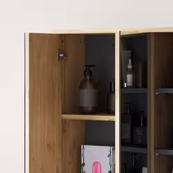 HOMCOM Bathroom Cabinet Wall Mounted Mirror Storage with Shelves Natural - Additional view 8