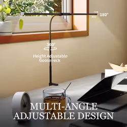 HOMCOM Double Head Table Lamp with 3 Colour Modes & 10 Dimmable, Black - Additional view 2