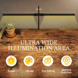 HOMCOM Double Head Table Lamp with 3 Colour Modes & 10 Dimmable, Black - Additional view 4