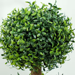 HOMCOM Set of 2 Decorative Artificial Plants Boxwood Trees in Pot, Green
