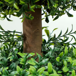 HOMCOM Set of 2 Decorative Artificial Plants Boxwood Trees in Pot, Green