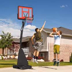 SPORTNOW 2.45-3.05m Portable Basketball Hoop and Stand with Wheels, Red