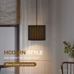 HOMCOM Linen Pendant Light, E27 Lampshade for Living Room, Bedroom, Black