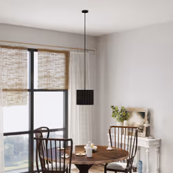 HOMCOM Linen Pendant Light, E27 Lampshade for Living Room, Bedroom, Black - Additional view 7