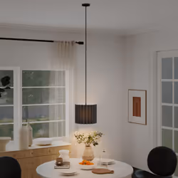 HOMCOM Linen Pendant Light, E27 Lampshade for Living Room, Bedroom, Black - Additional view 8