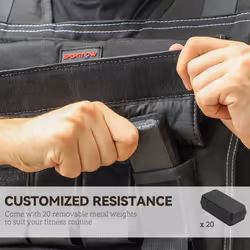 20KG Adjustable Weighted Vest with 20 Metal Weights, Running Weight Vest