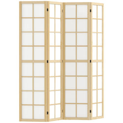 HOMCOM Indoor Room Partition, 4 Panel Folding Room Divider, 160 x 170cm