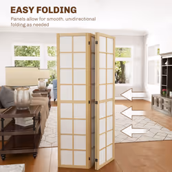 HOMCOM Indoor Room Partition, 4 Panel Folding Room Divider, 160 x 170cm - Additional view 4
