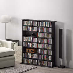 HOMCOM CD Storage Unit DVD Tower Blu-ray Storage Shelf for Office, Black