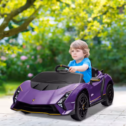 AIYAPLAY 12V Lamborghini Autentica Licensed Ride on Car, Purple