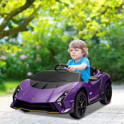AIYAPLAY 12V Lamborghini Autentica Licensed Ride on Car, Purple