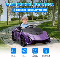 AIYAPLAY 12V Lamborghini Autentica Licensed Ride on Car, Purple