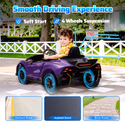 AIYAPLAY 12V Lamborghini Autentica Licensed Ride on Car, Purple