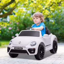 AIYAPLAY Volkswagen Beetle Licensed 12V Ride on Car w/ Remote Control, White