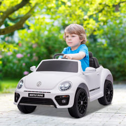 AIYAPLAY Volkswagen Beetle Licensed 12V Ride on Car w/ Remote Control, White