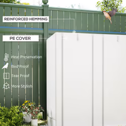 Outsunny 3 Tier Lean-to Mini Greenhouse with Grey Hemmed Edging, White