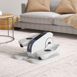 SPORTNOW Under Desk Elliptical Machine Pedal Exerciser w/ 10 Speeds - White