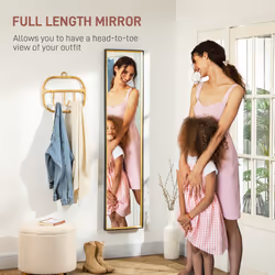 HOMCOM Full Length Mirror Wall Mount Leaning Standing Mirror, Black