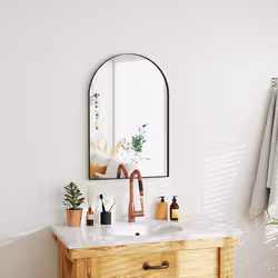 HOMCOM Arch Bathroom Mirror, Wall Mirror with Steel Frame, 60 x 90cm, Black - Additional view 6