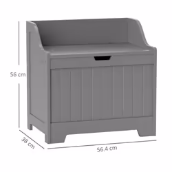 HOMCOM Storage Trunk with Safety Hinge for Living Room, 56.4cm, Grey - Additional view 2