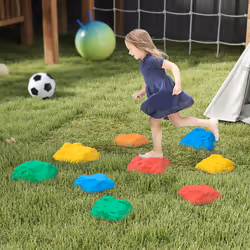 AIYAPLAY Balance Stepping Stones, 9-Piece River Stones for Kids, Ages 3-8