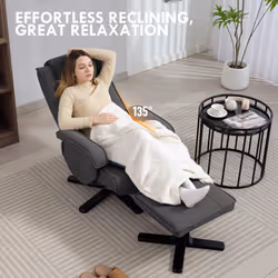 HOMCOM Rocker Swivel Recliner Chair with Footstool, Velvet Upholstered