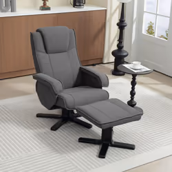 HOMCOM Rocker Swivel Recliner Chair with Footstool, Velvet Upholstered - Additional view 7