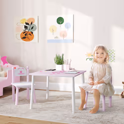 AIYAPLAY Princess-Designed Toddler Table and 2 Chairs Set, for Playroom