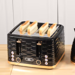 HOMCOM Toaster with 4 Slot, 7 Browning Levels, 1600W, Black Ripple - Additional view 6