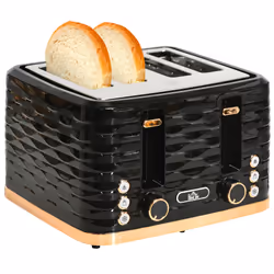 HOMCOM Toaster with 4 Slot, 7 Browning Levels, 1600W, Black Ripple - Additional view 7