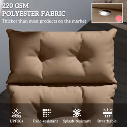 Outsunny Sun Lounger Cushion Only, Garden Lounge Chair Cushion, Khaki
